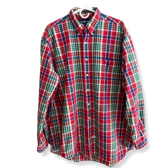 Ralph Lauren Other - Ralph Lauren Large Red/Green/Blue Plaid Button Down Cotton Dress or Casual Shirt